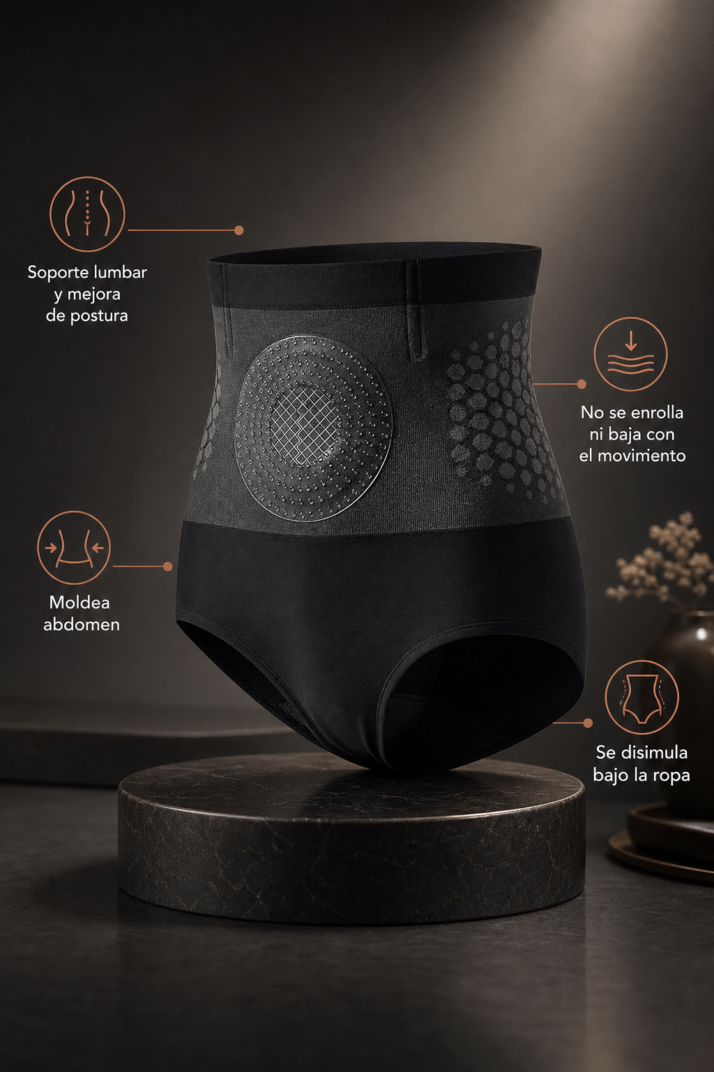 Short Moldeador Abdomen – Compresión 360° y Soporte Lumbar (1 unidad) – Altiera